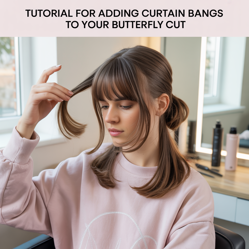 Tutorial for Adding Curtain Bangs to Your Butterfly Cut