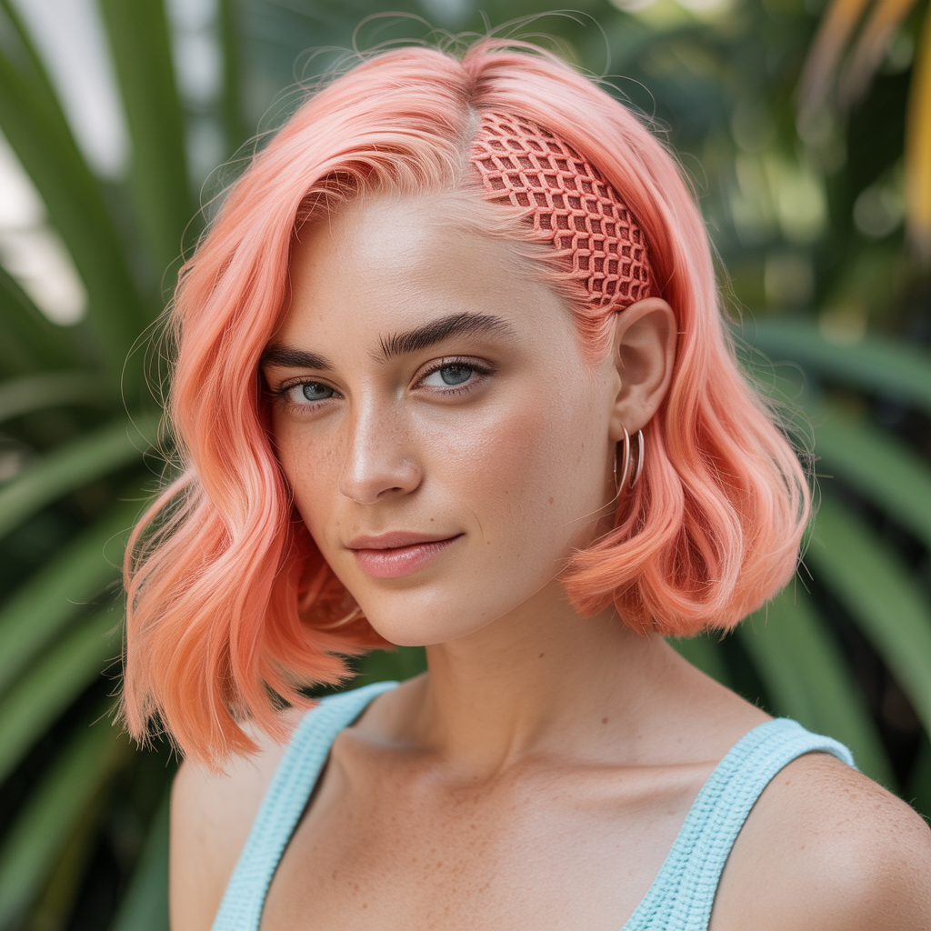 Bob-Length Crochet with Side Part