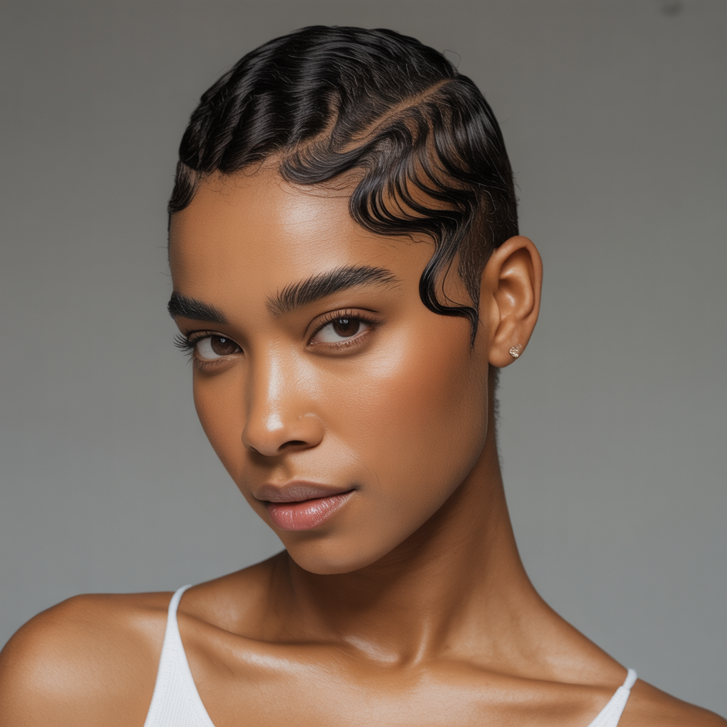 Glossed Crop with Weave Accent