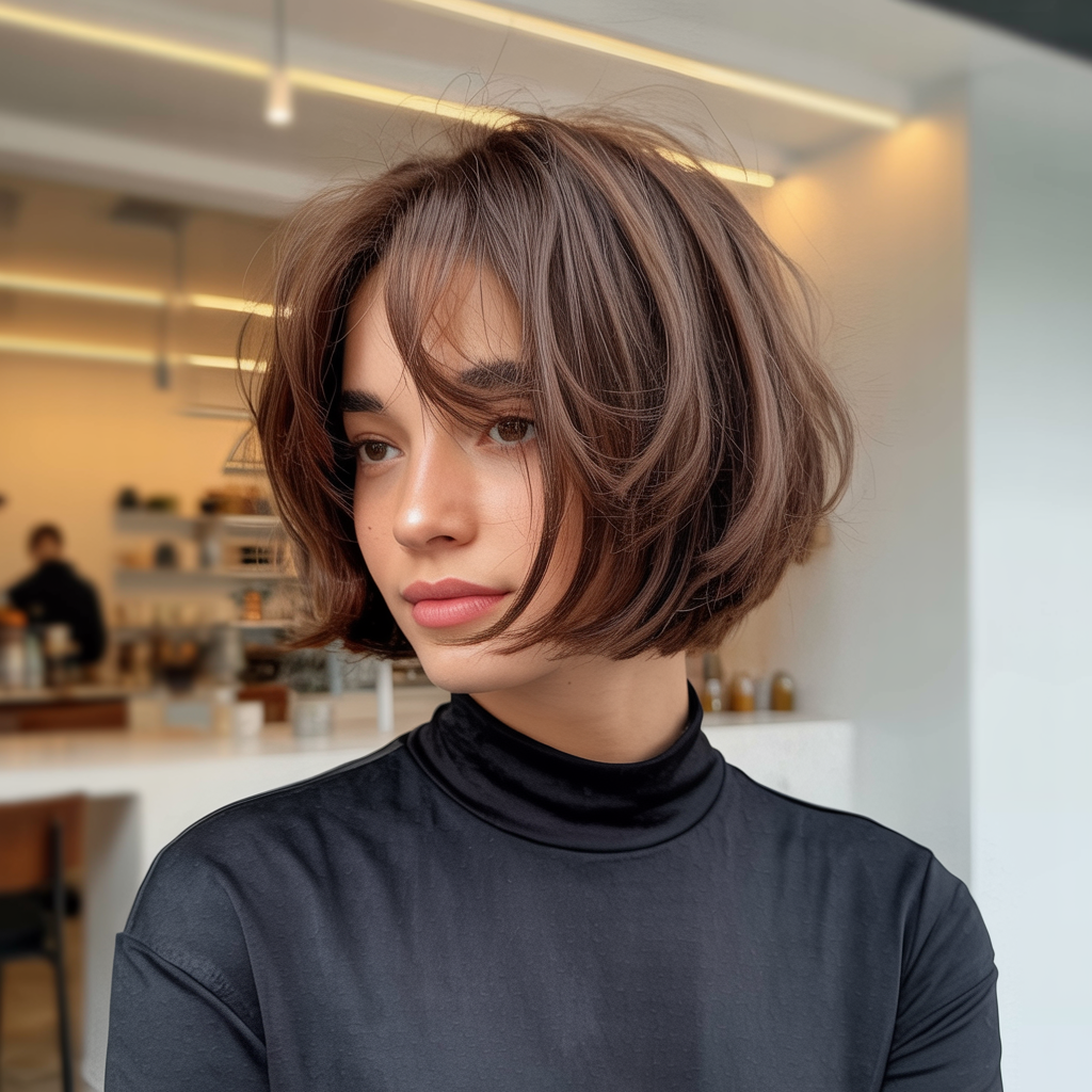 Bob with Curtain Layers