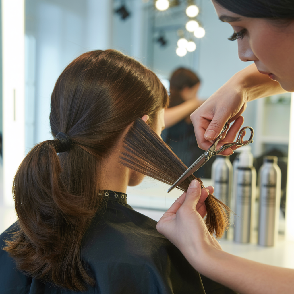 Cutting the Low Ponytail for Back Layers