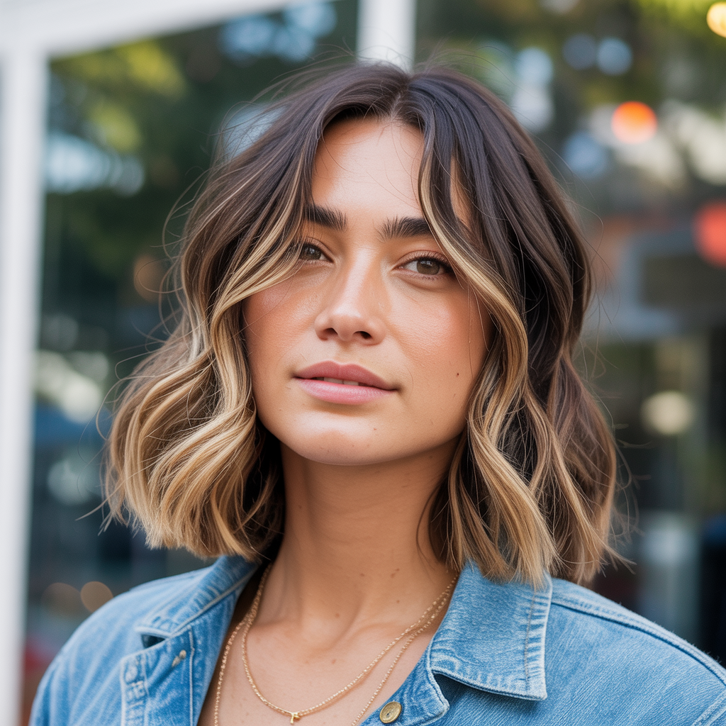 Mid-Length Cut with Face-Framing Layers