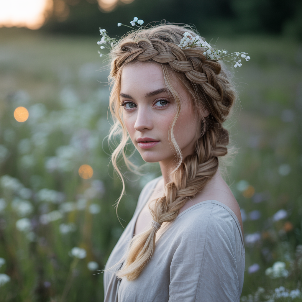 Fishtail Crown Braid: Detailed & Ethereal