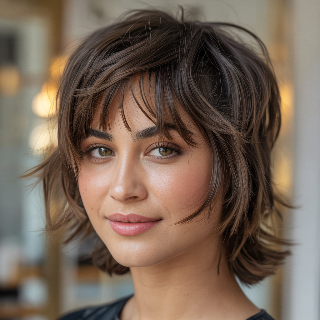 Medium Butterfly with Piecey, Textured Bangs