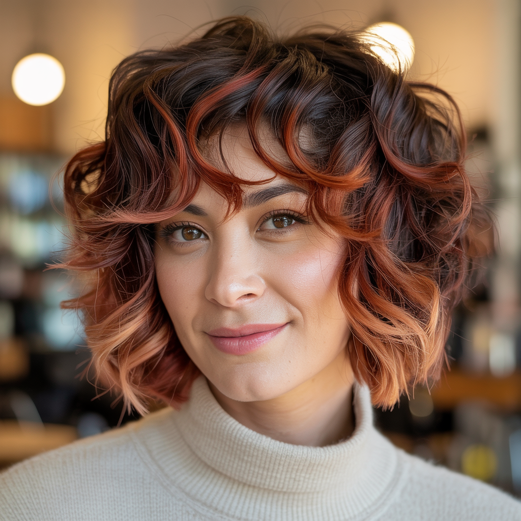 Shaggy Curly Butterfly Lob