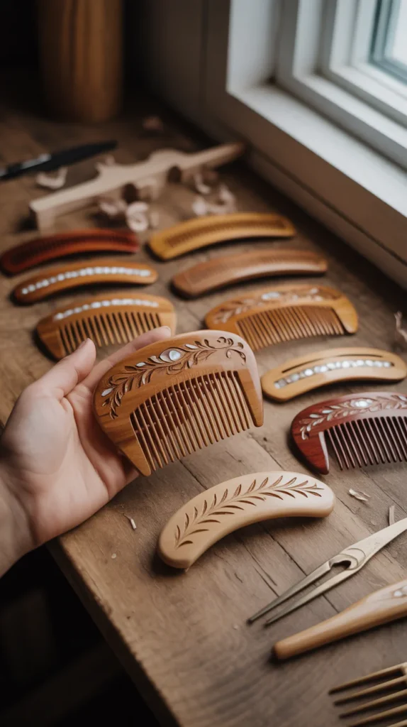 Wooden Hair Accessories (barrettes, combs - decorative)