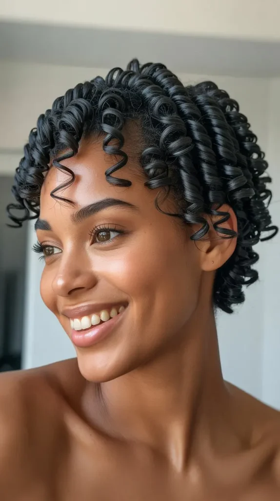 Finger Coils on Short Hair