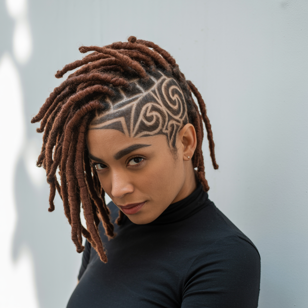 .Loc Mohawk with Curved Designs