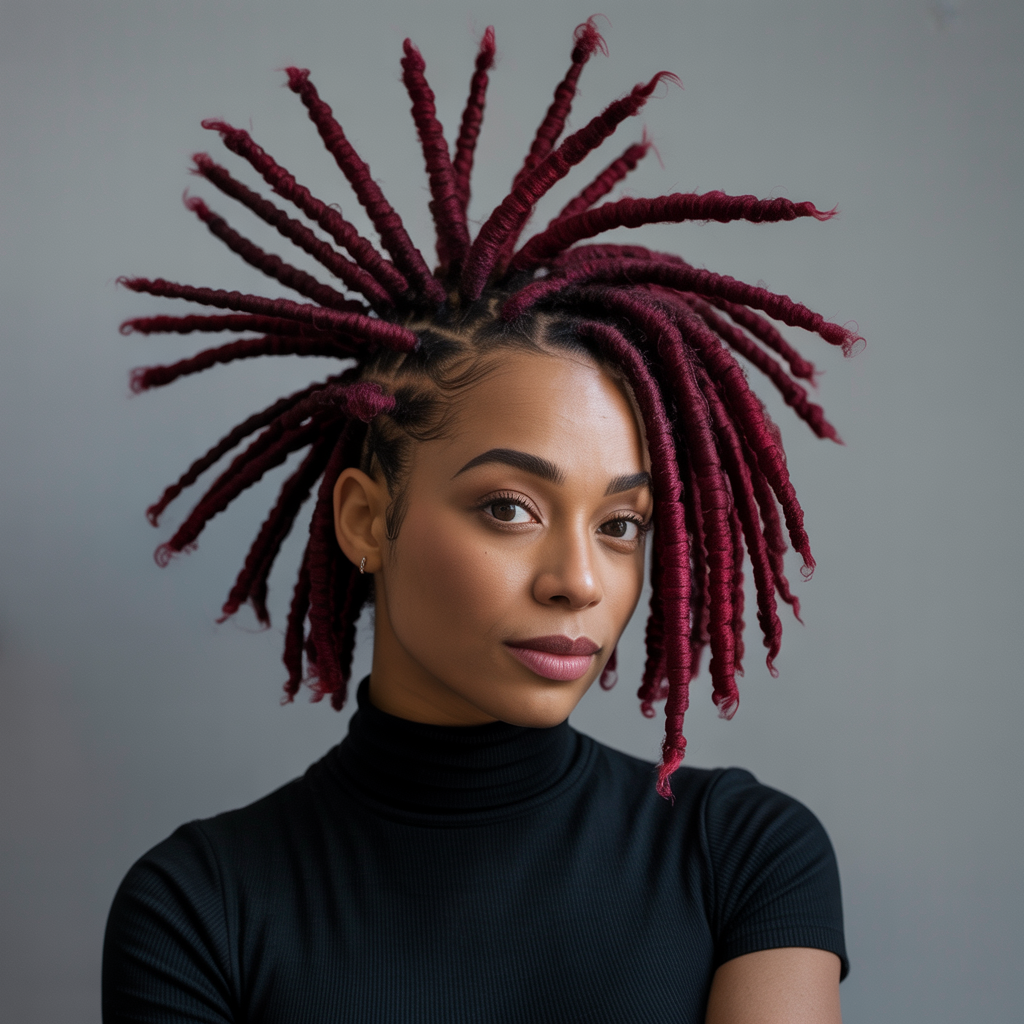 Burgundy Loc Mohawk