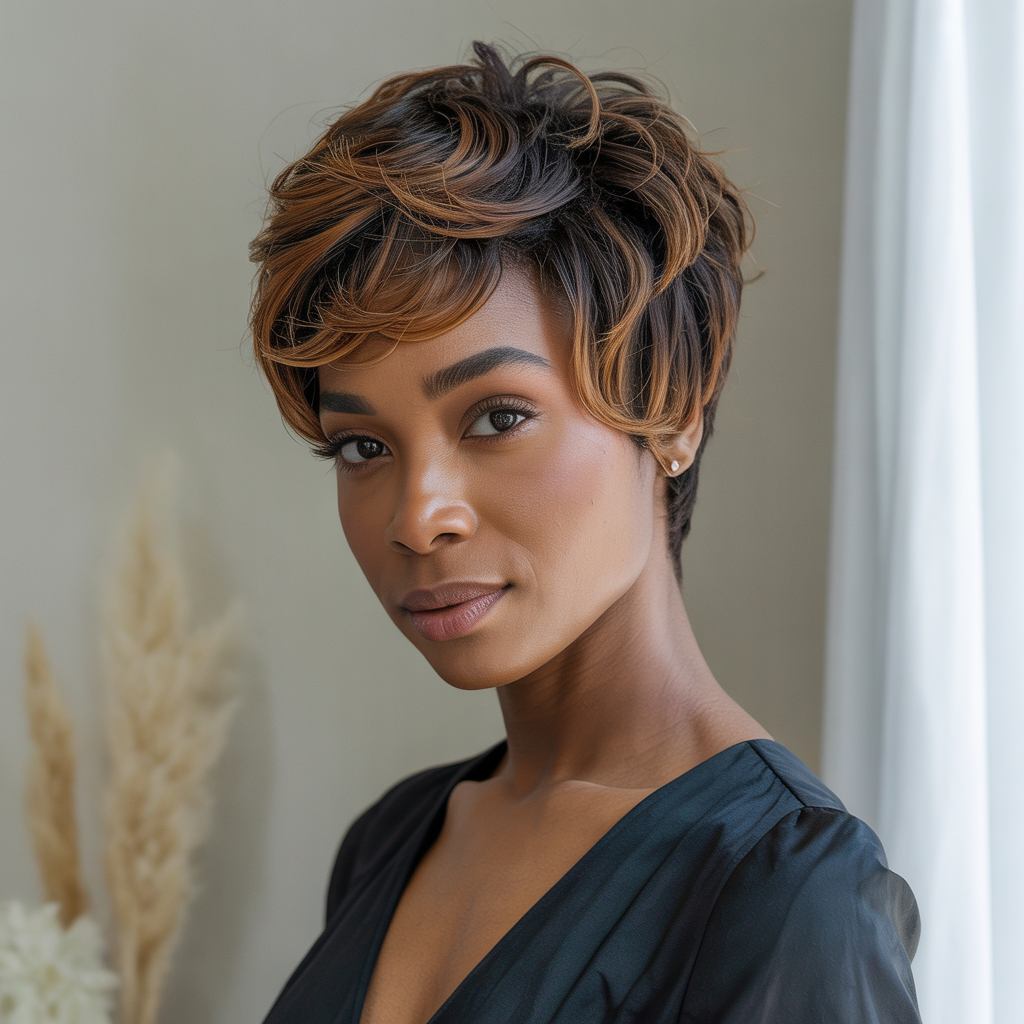  Textured Brown Pixie for Natural Hair