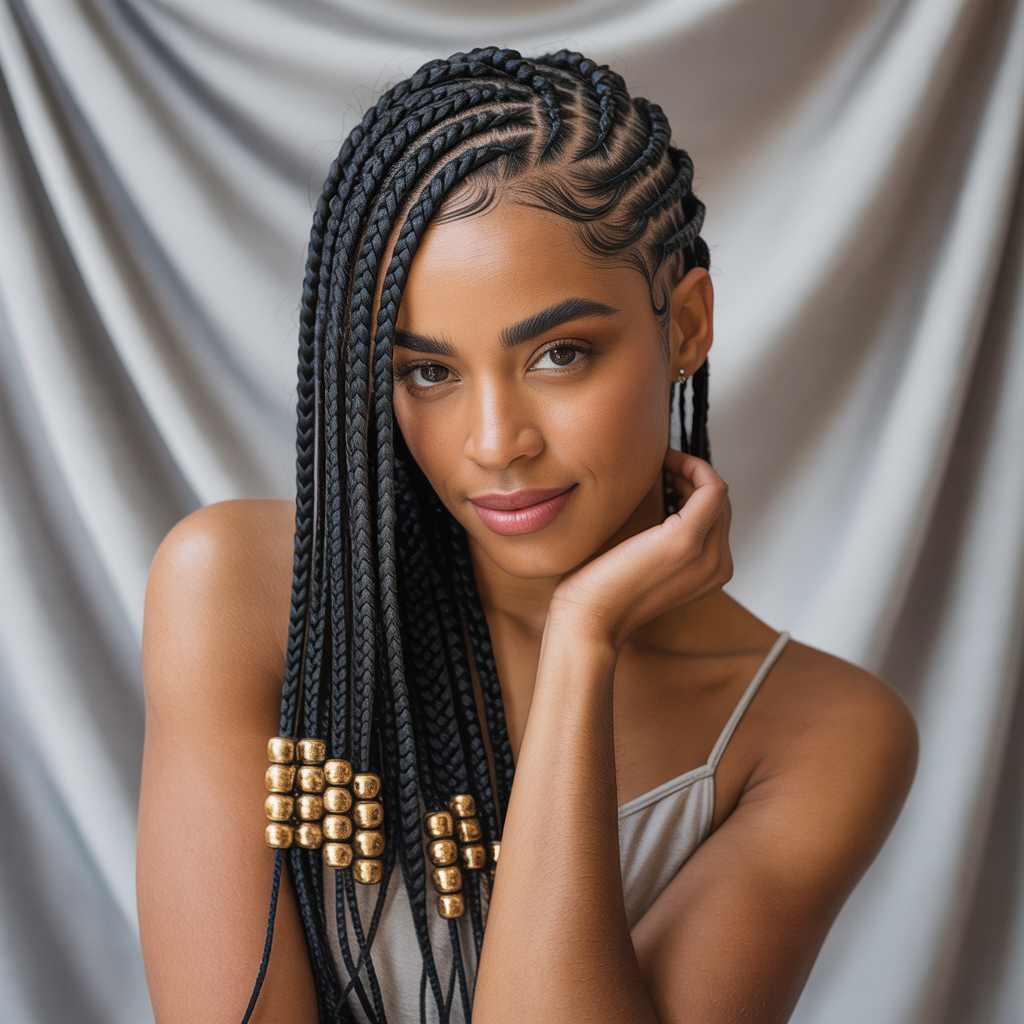  Side Swept Cornrow Braids