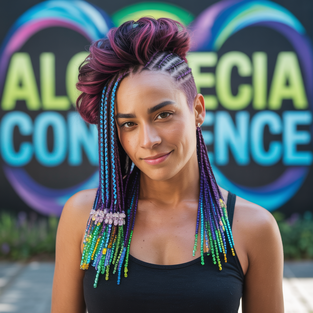 Mohawk with Beaded Braids