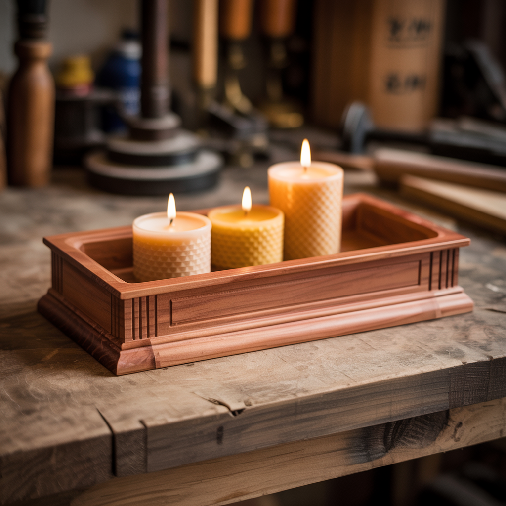 Wooden Candle Tray