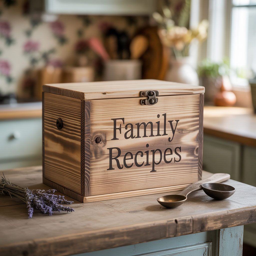 Wooden Recipe Box