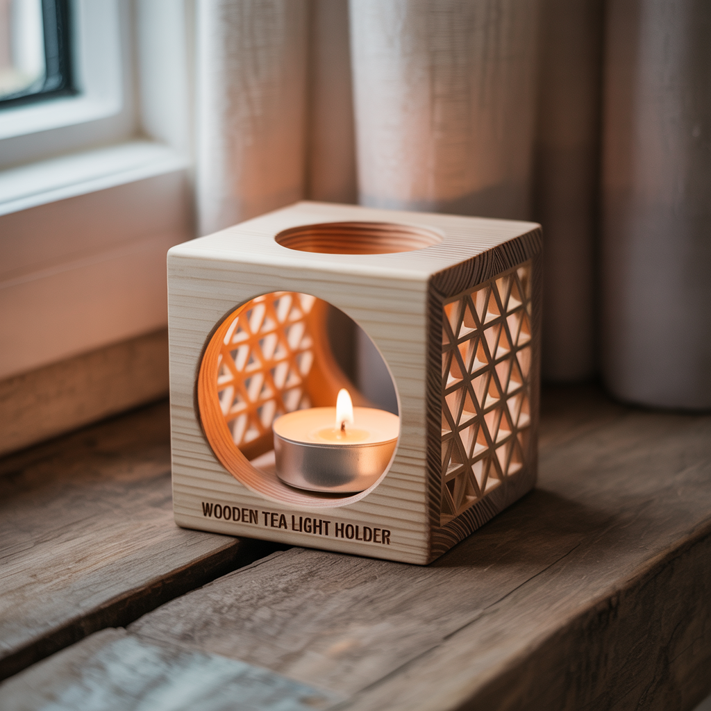 Wooden Tea Light Holder