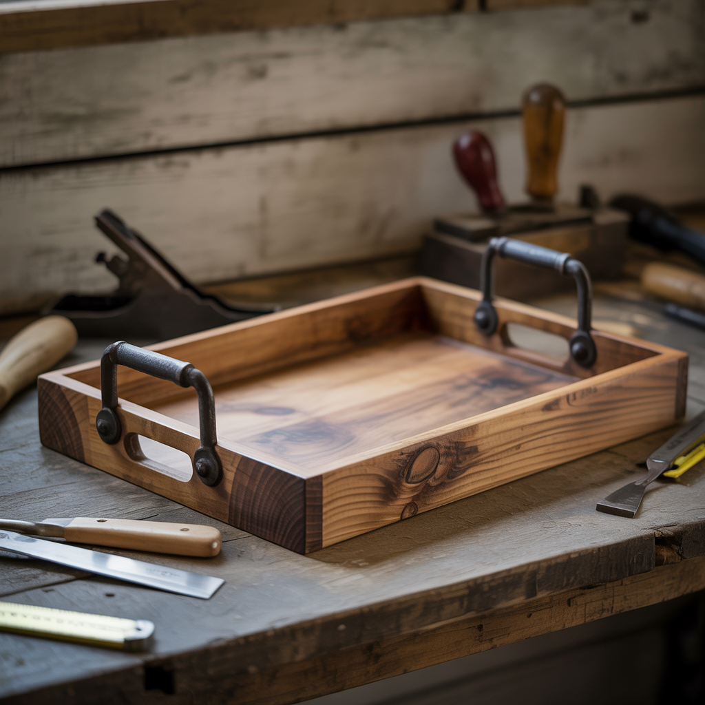 Wooden Tray with Handles