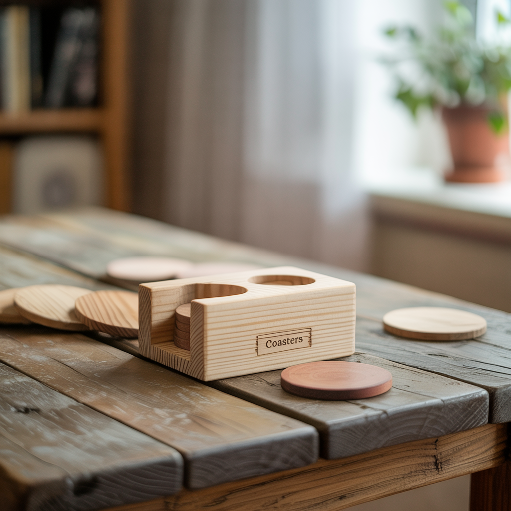 Wooden Coaster Holder