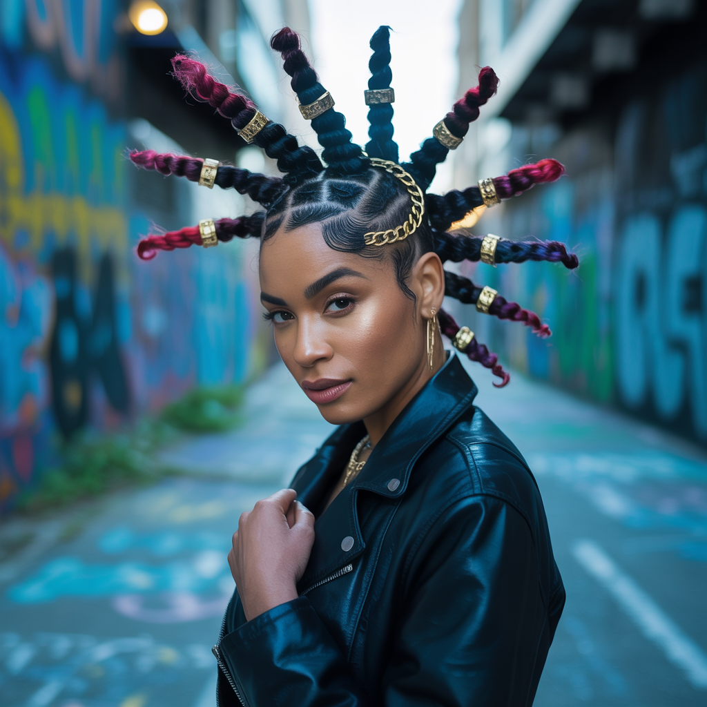Twisted Mohawk with Gold Accessories