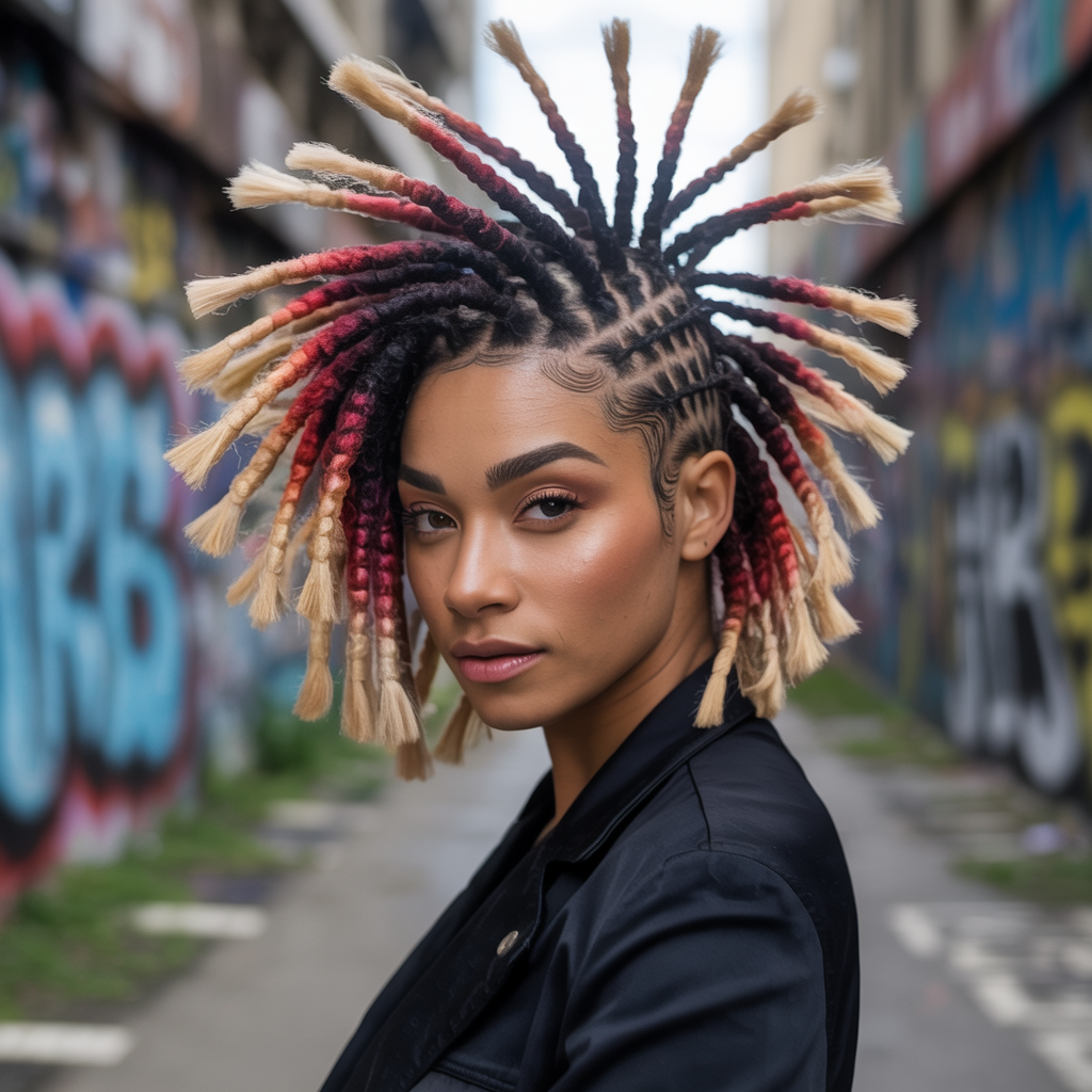 Blonde Tips Loc Mohawk