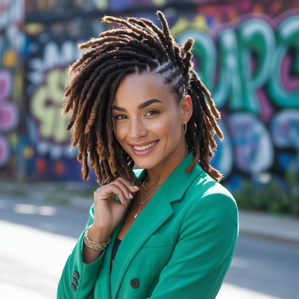 Loc Mohawk with Zigzag Parting