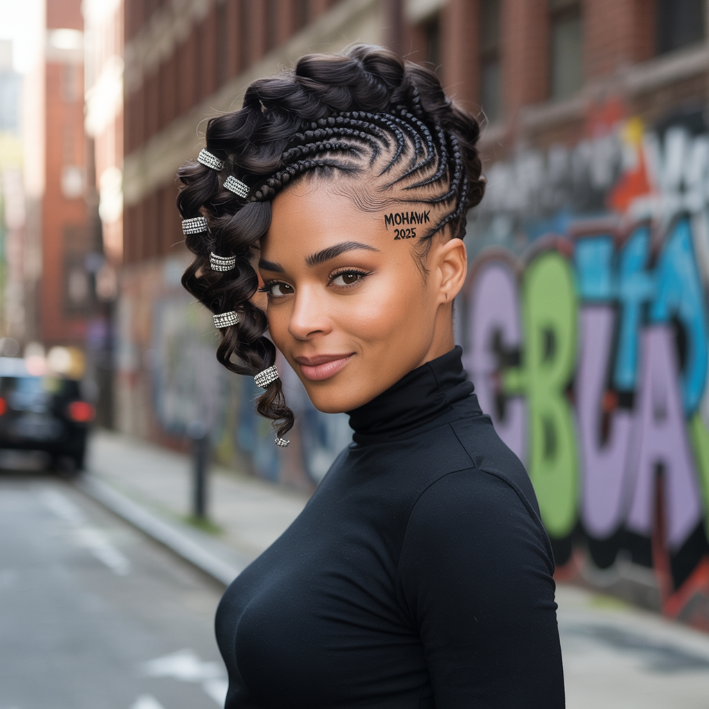  Mohawk with Sculptural Braids