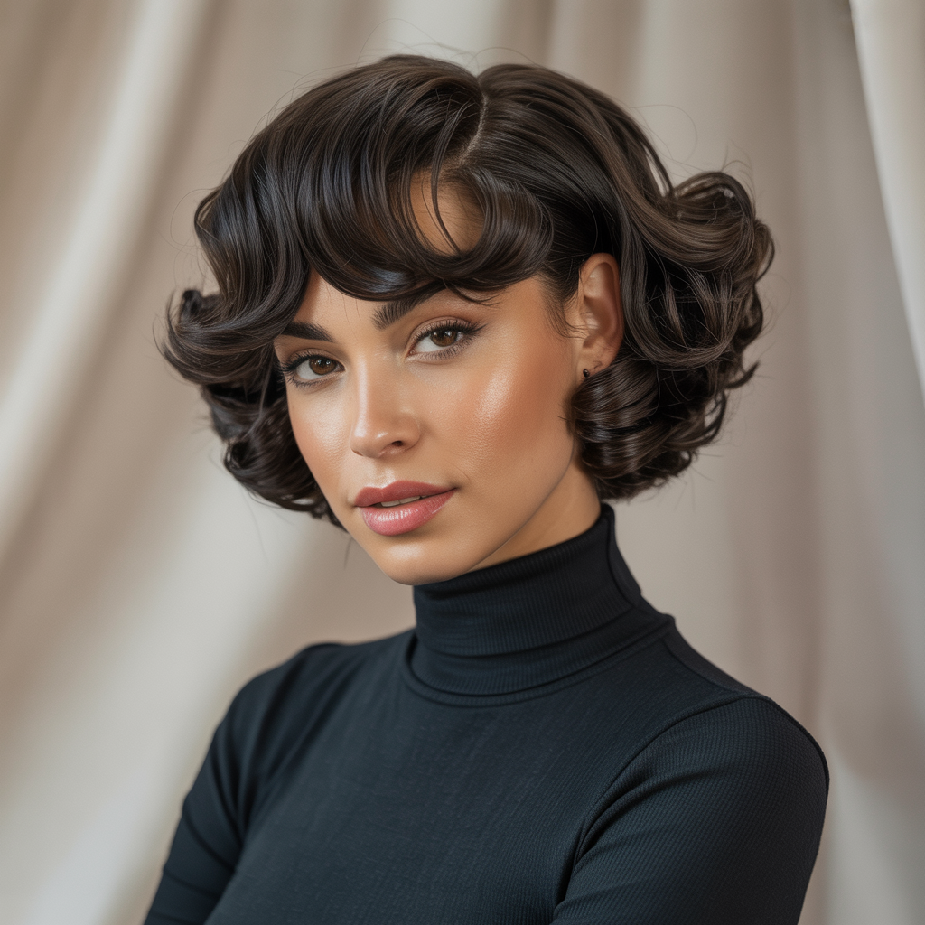 Polished Curls for Short Butterfly Hair