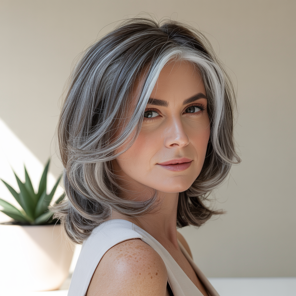  Camouflage Grey Hair with Creative Hairstyles