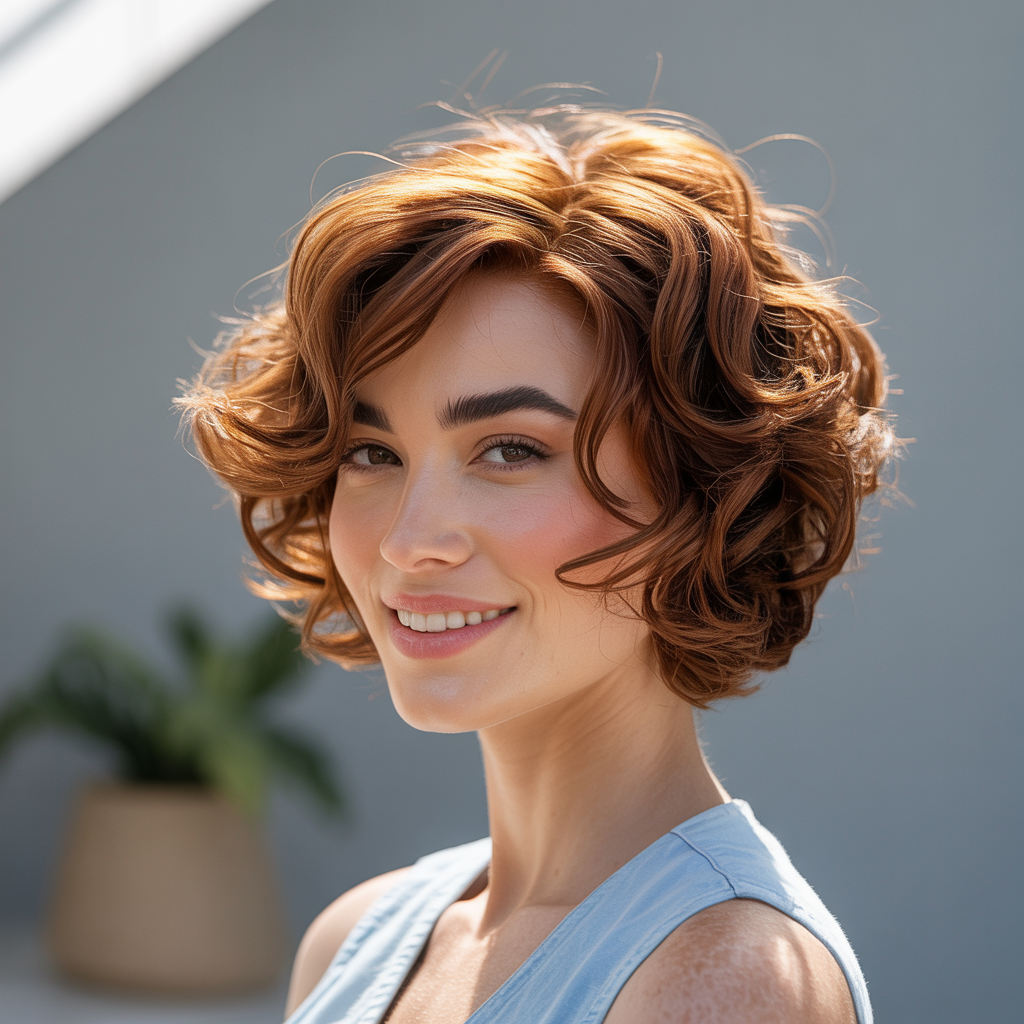 Curly Butterfly Cut for Short Hair