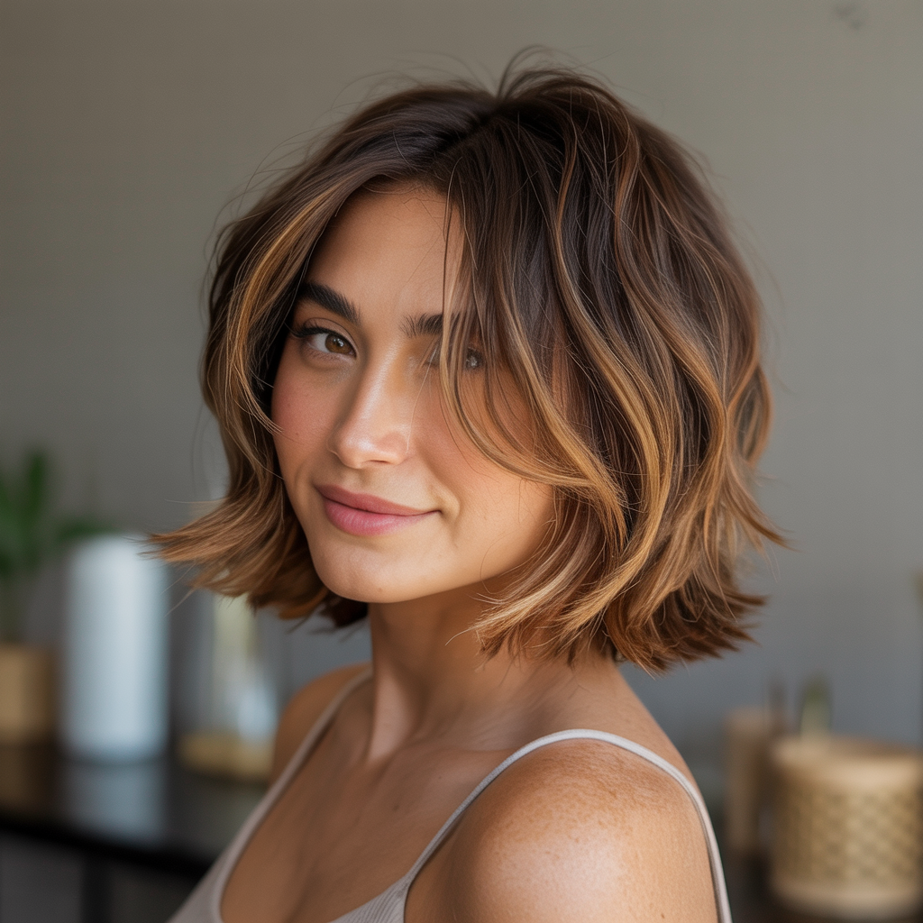  Feathered Choppy Bob