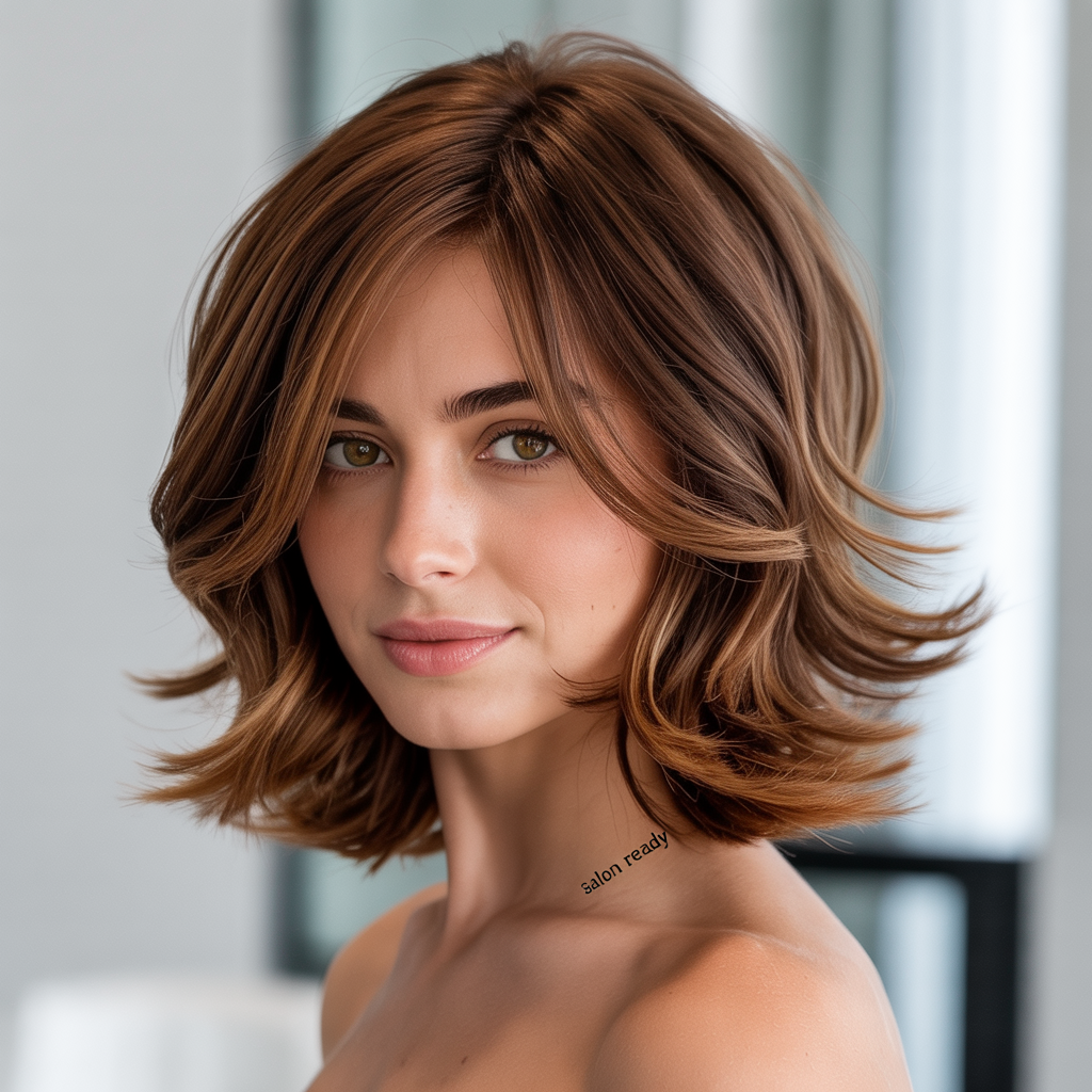 Layered Bob with Feathered Ends