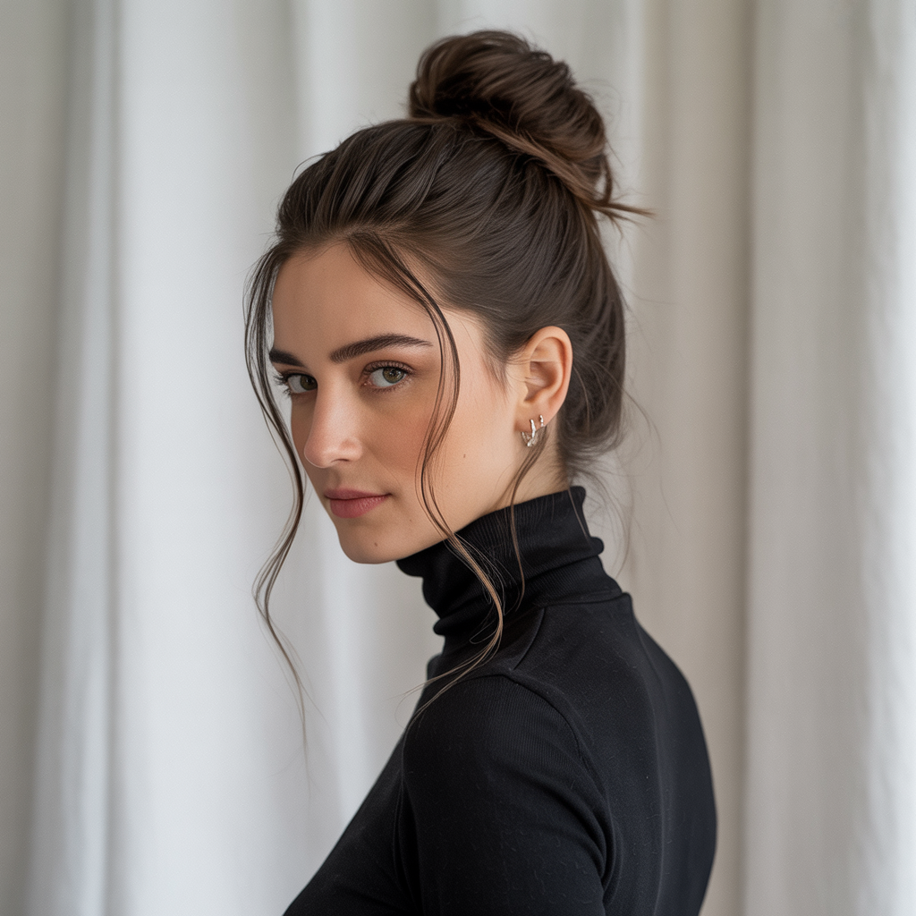  Sleek High Bun: Polished and Striking