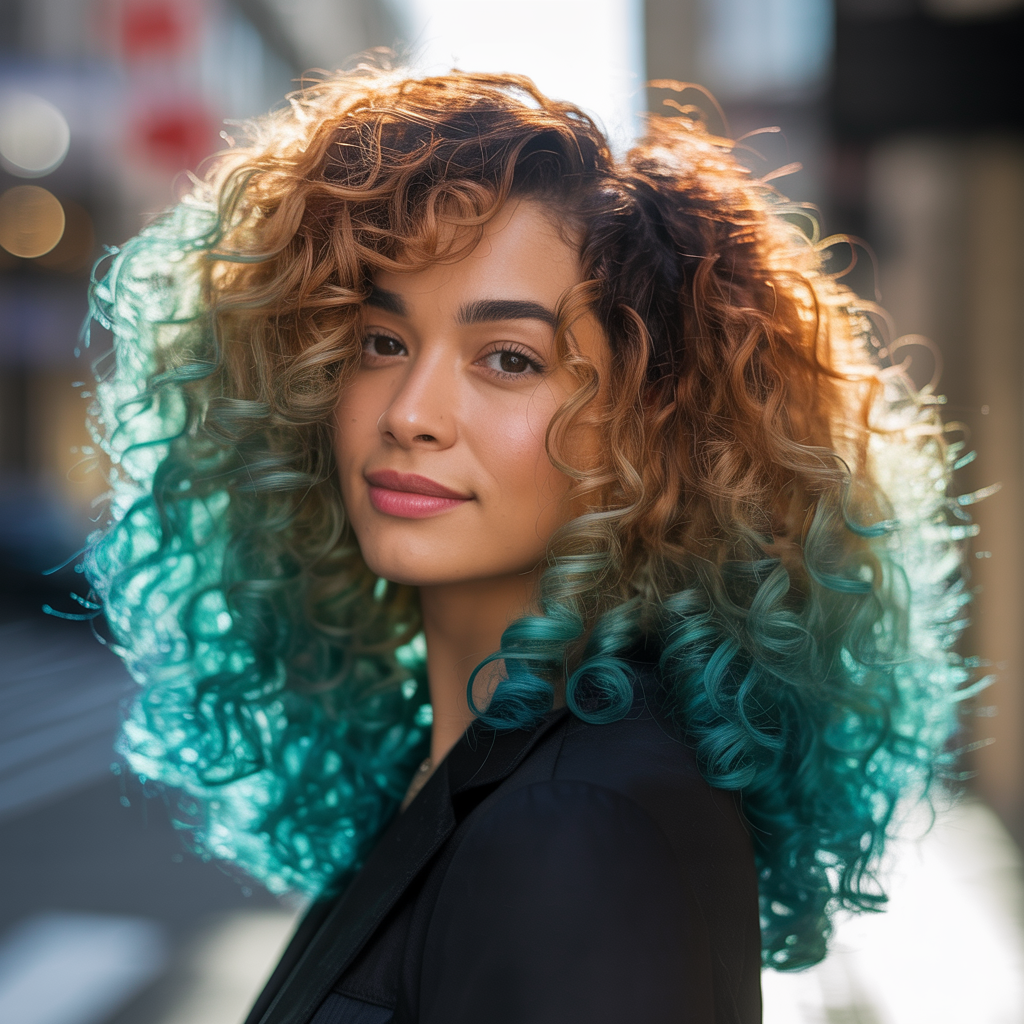  Two-Tone Ombre (Dark Roots + Vivid Ends)