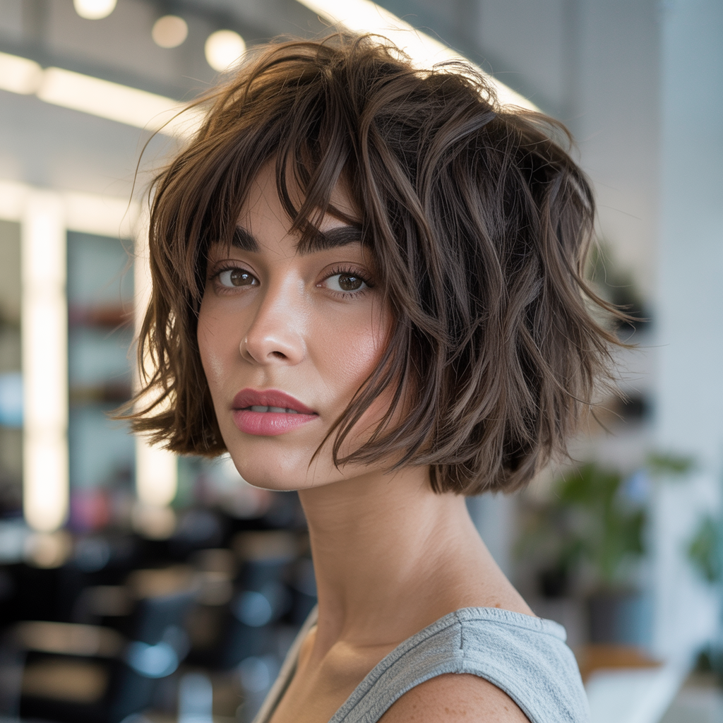  Messy Choppy Bob for Natural Texture
