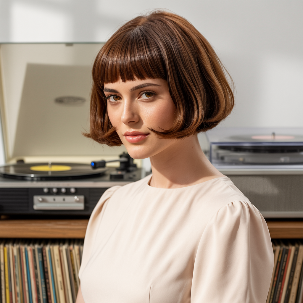  Short Bob with Blunt Bangs: Retro Vibes