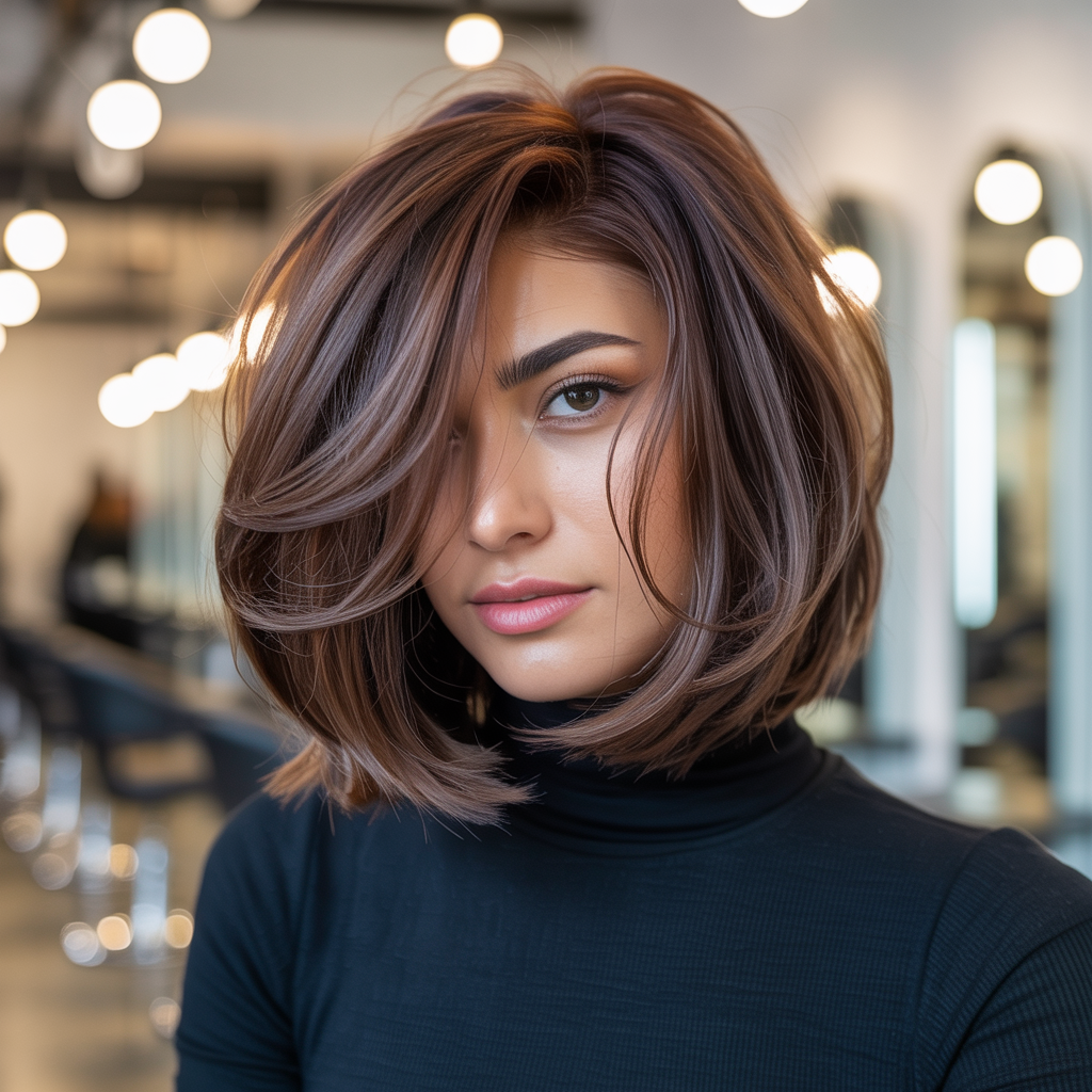 Layered Bob with Deep Part