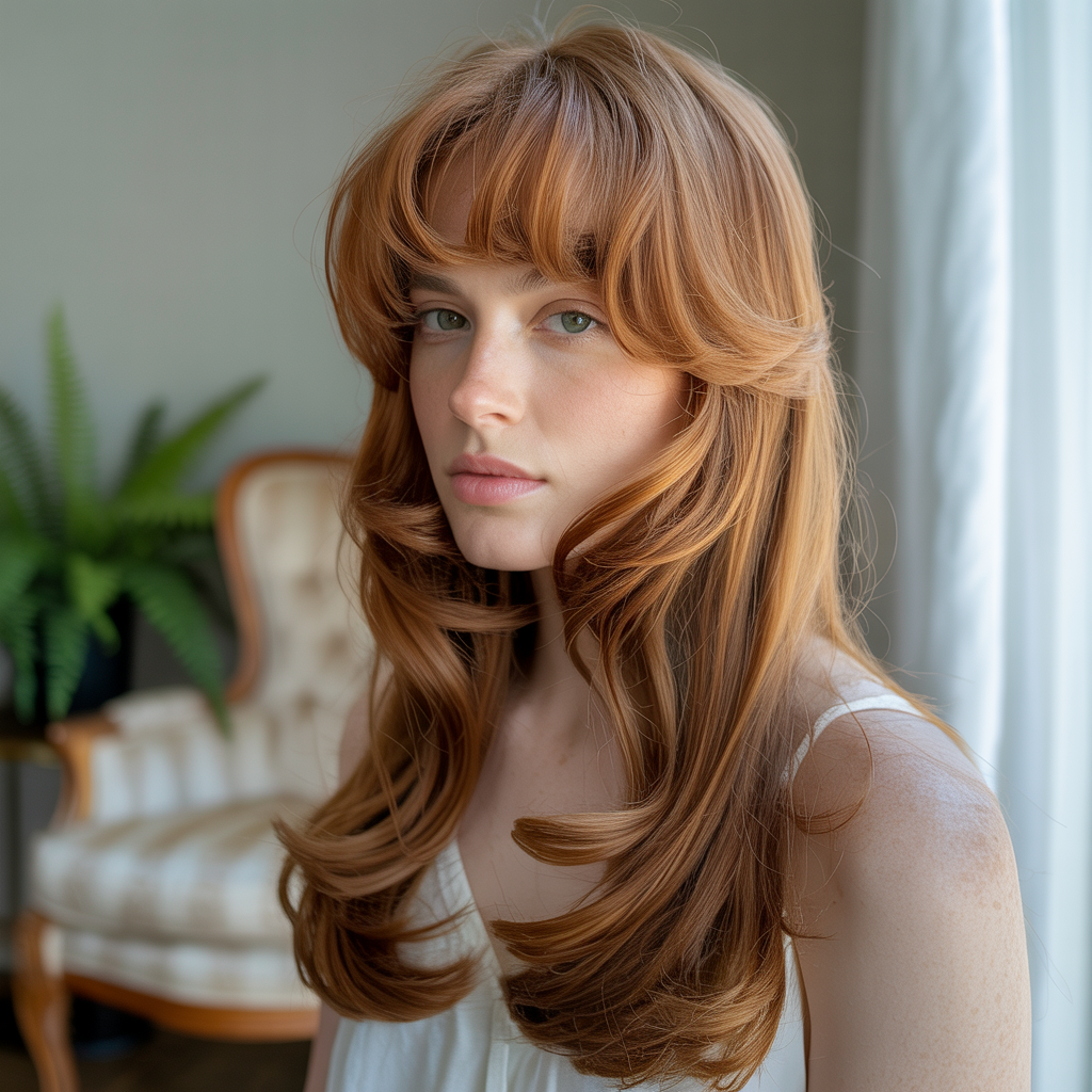 Butterfly with Texturized Curtain Bangs