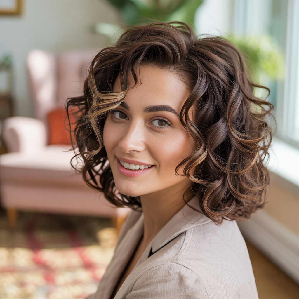 Curly Butterfly with Feathered Ends for Lightness