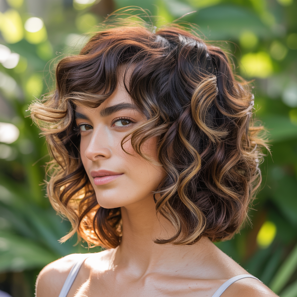 Curly Butterfly with Texturized Ends for Enhanced Movement