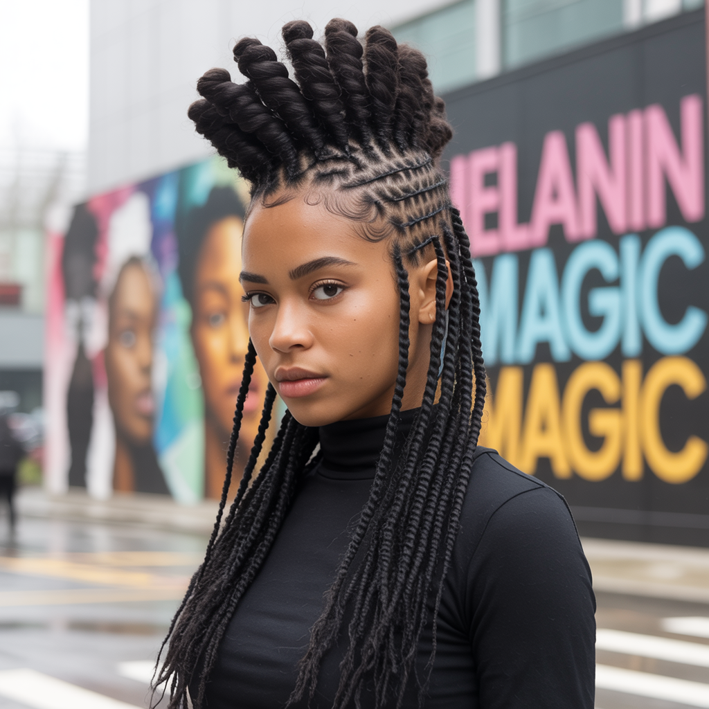 Twisted Mohawk with Micro Twists