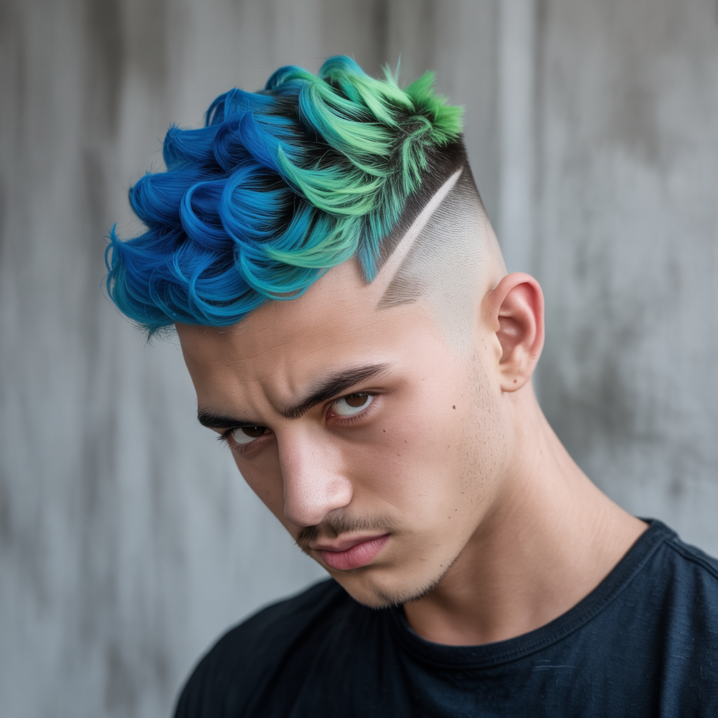 The Wavy Burst Fade Mohawk