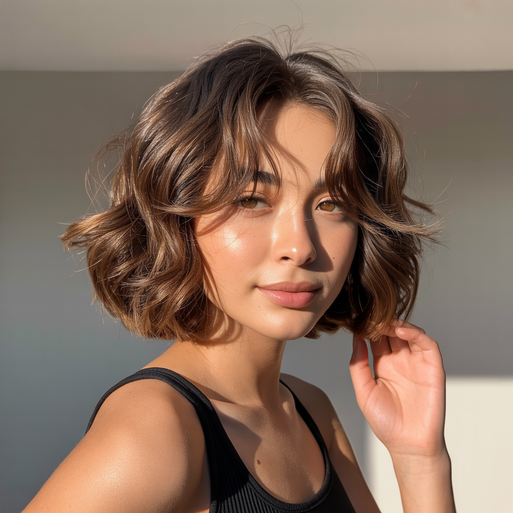 Wavy Butterfly Bob with Soft Layers