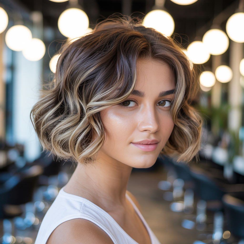 Wavy Butterfly Cut for Oval Faces