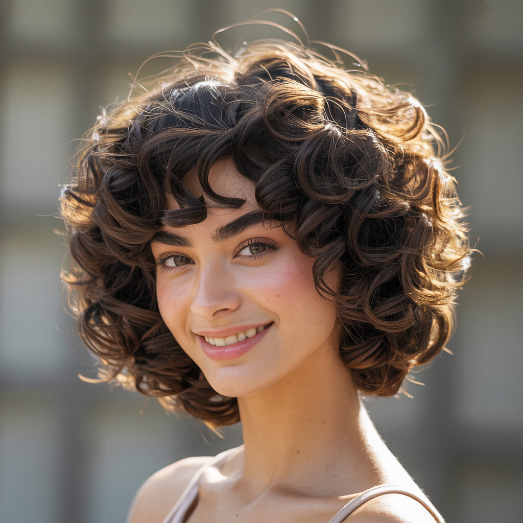  Curly Butterfly Cut for Thick Curls