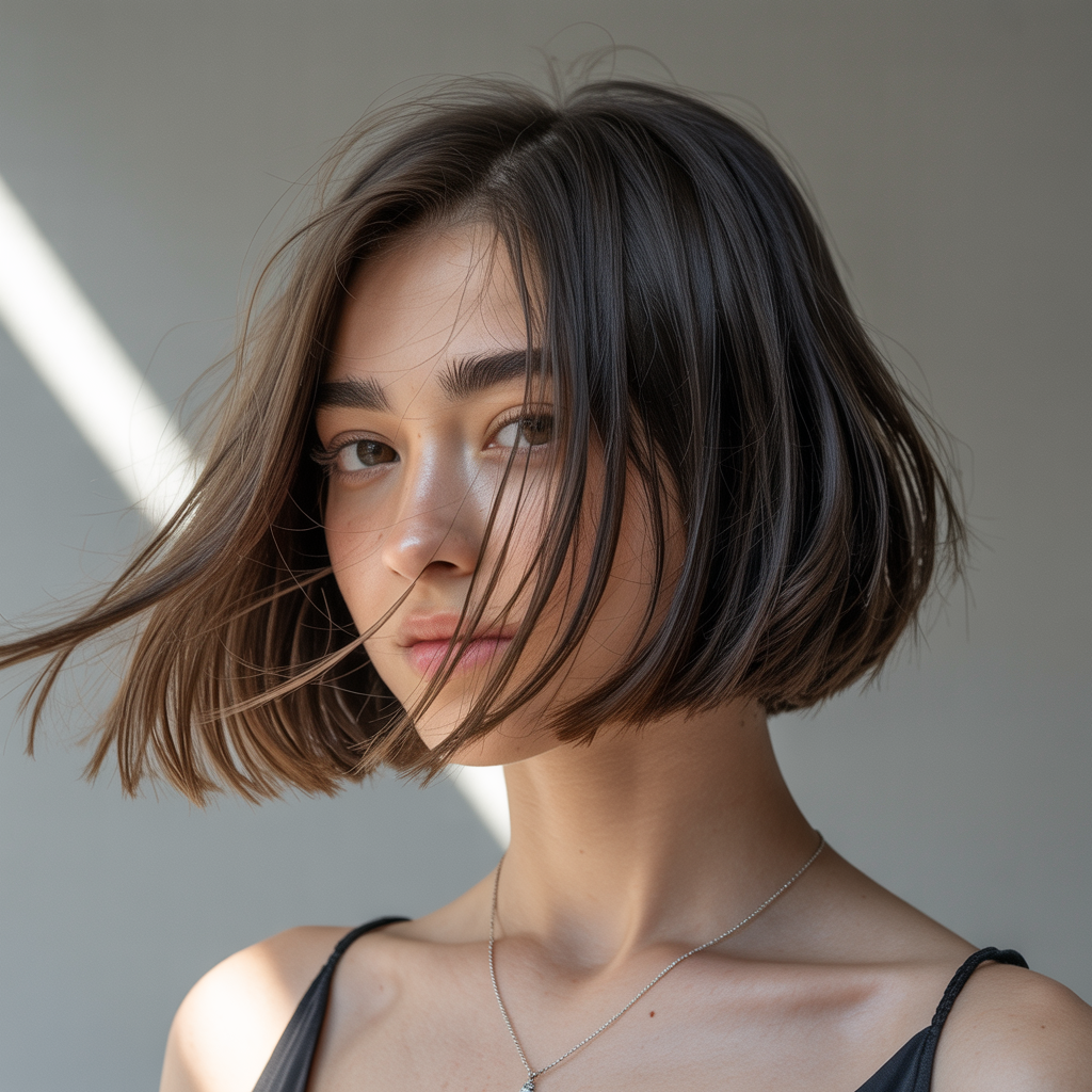 Short Bob with Razor Cut Ends: Soft and Feathered