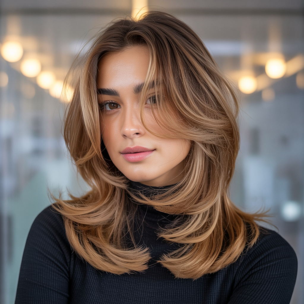 Face-Framing Layers for Heart-Shaped Faces