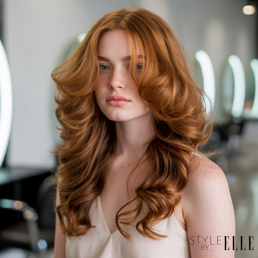 Long Butterfly Cut with Bouncy Curls