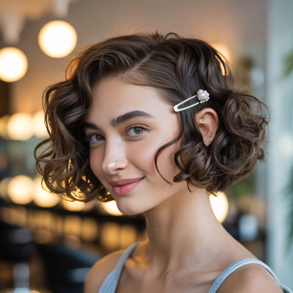 Low-Maintenance Curly Butterfly Cut