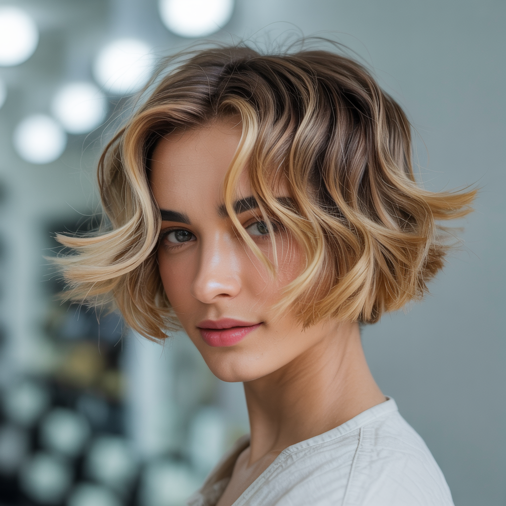 . Modern Wavy Butterfly Cut with Piecey Ends