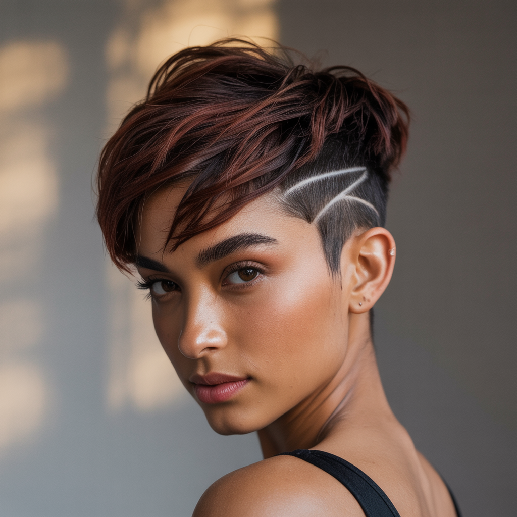 Short Hair with Textured Shaved Nape
