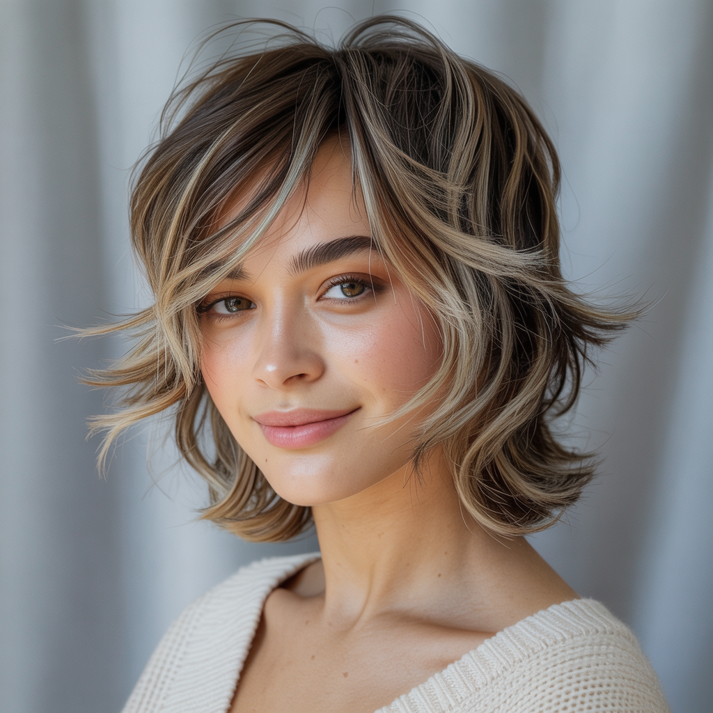 The Modern Shag with Blonde Highlights